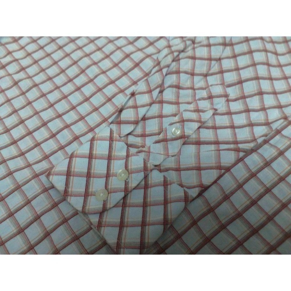 J Ferrar Men's Shirt Long/S Dress Diamond Check Red/Brown/Orange/Tan Siz… - Picture 7 of 16